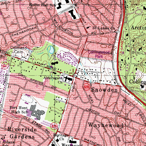 Topographic Map of Nativity Lutheran Church, VA
