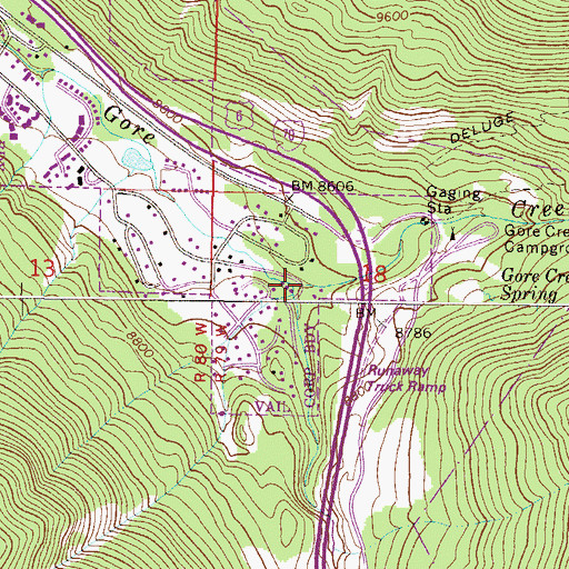 Topographic Map of Black Gore Creek, CO