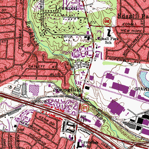 Topographic Map of North Springfield Park, VA