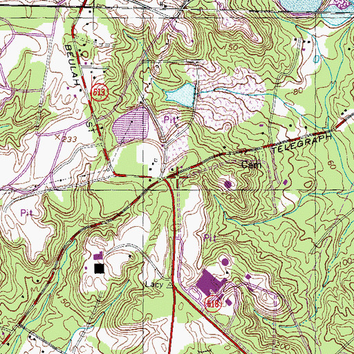 Topographic Map of Potters Hill School (historical), VA