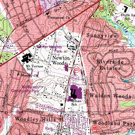 Topographic Map of Riverside Elementary School, VA
