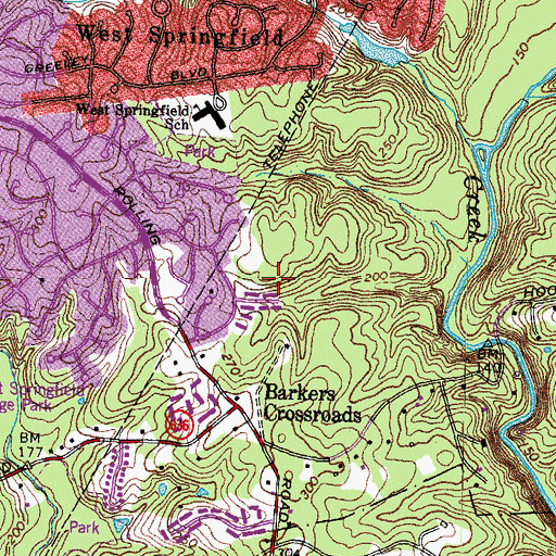 Topographic Map of Rolling Forest Park, VA