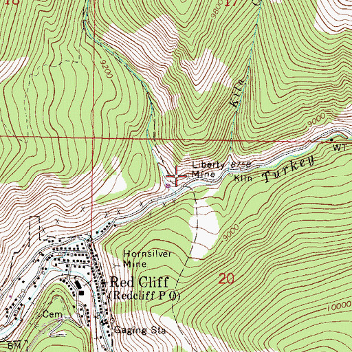 Topographic Map of Liberty Mine, CO