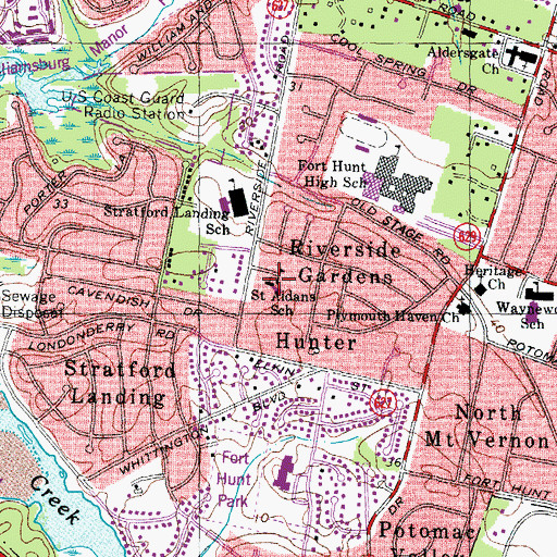 Topographic Map of Saint Aidans Episcopal Church, VA