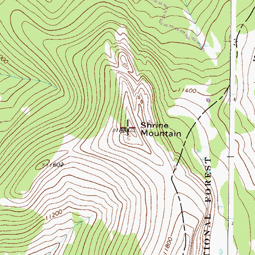 Topographic Map of Shrine Mountain, CO