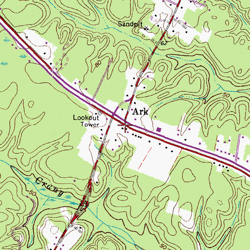 Topographic Map of Ark Post Office, VA