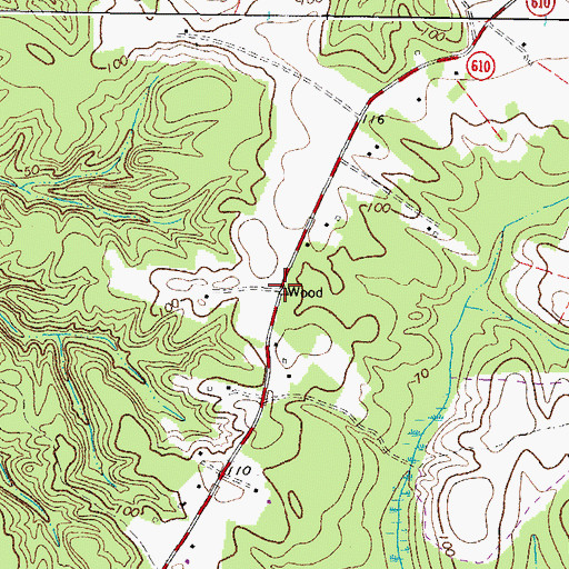 Topographic Map of Bacons Quarters (historical), VA