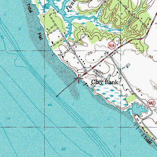 Topographic Map of Clay Bank Landing, VA