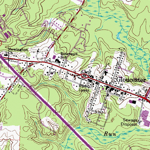 Topographic Map of First Baptist Church, VA