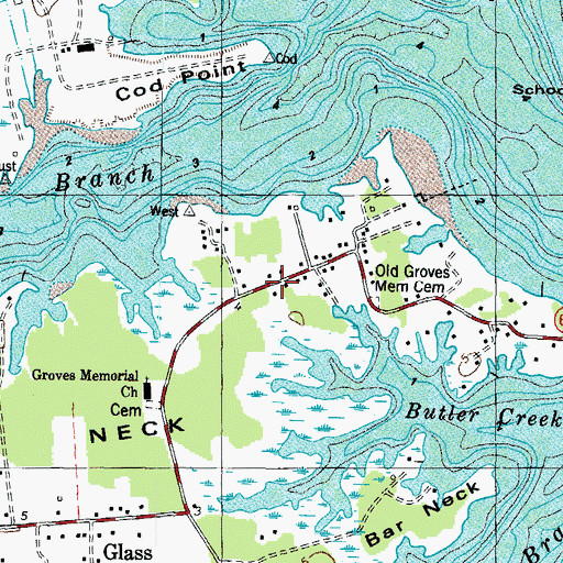 Topographic Map of Glass Post Office, VA