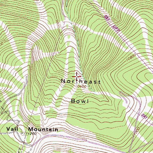Topographic Map of Northeast Bowl, CO