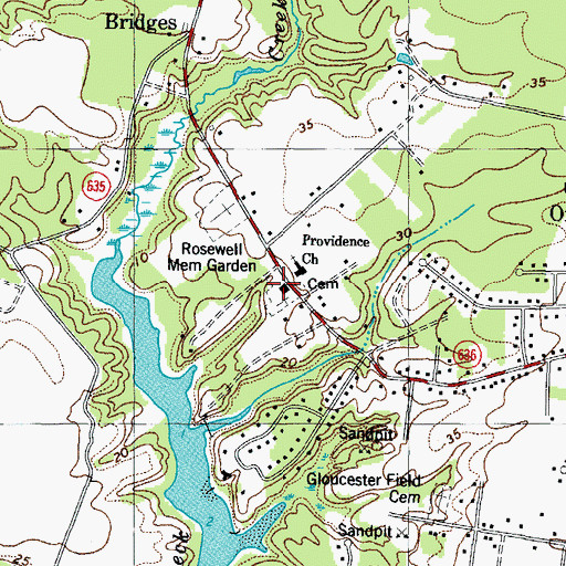 Topographic Map of Providence Cemetery, VA