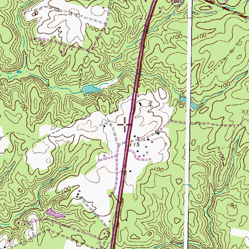 Topographic Map of Toms Hill School (historical), VA