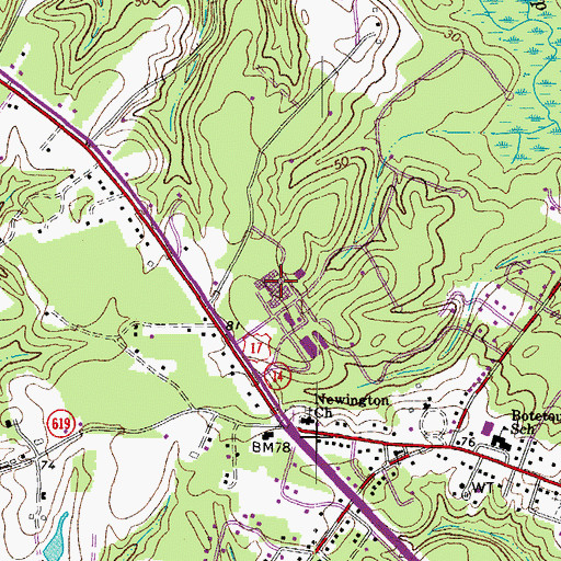 Topographic Map of Walter Reed Convalescent Center, VA