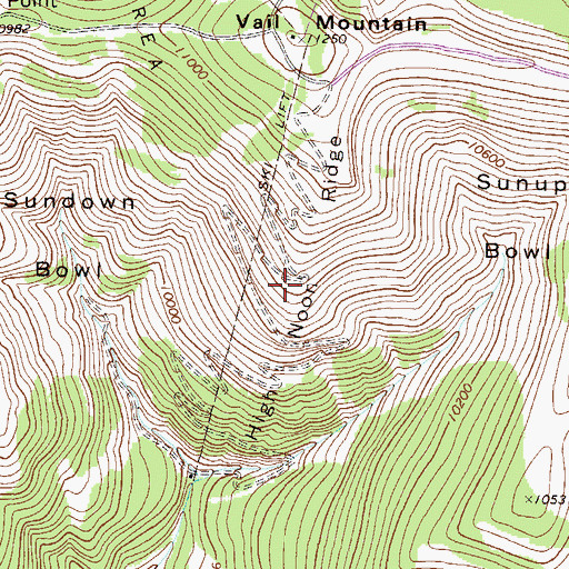 Topographic Map of High Noon Ridge, CO