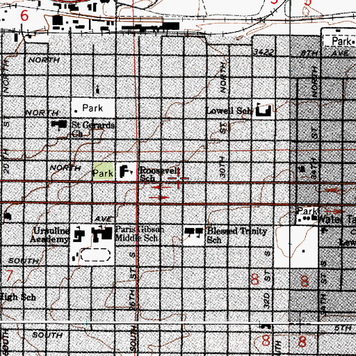 Topographic Map of Holy Family Catholic Church, MT