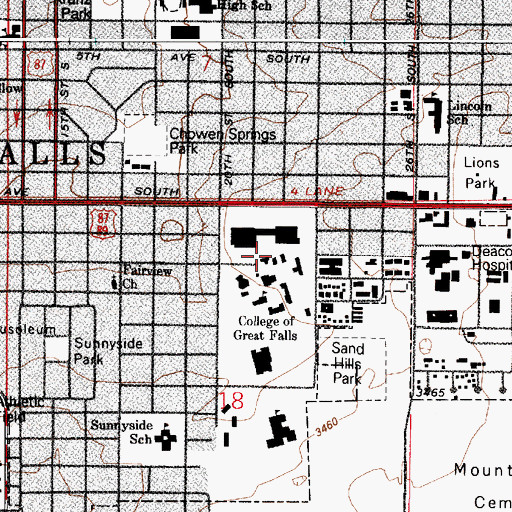 Topographic Map of Trinitas Chapel, MT