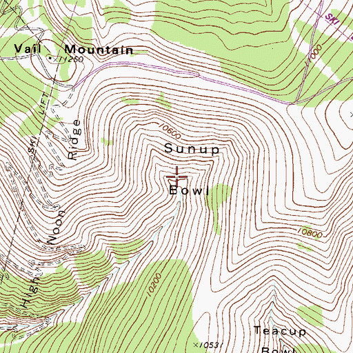 Topographic Map of Sunup Bowl, CO