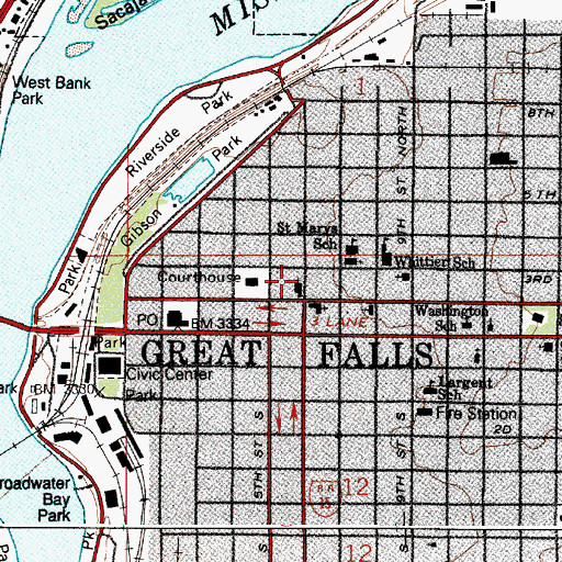 Topographic Map of Episcopal Church of the Incarnation, MT