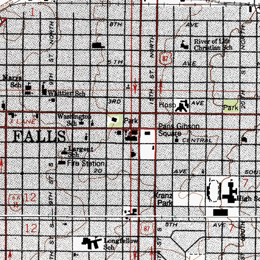 Topographic Map of Our Saviors Lutheran Church, MT