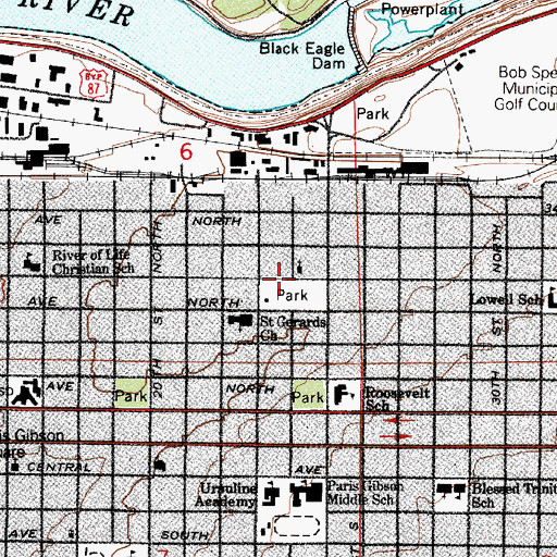 Topographic Map of Mount Olive Christian Fellowship, MT