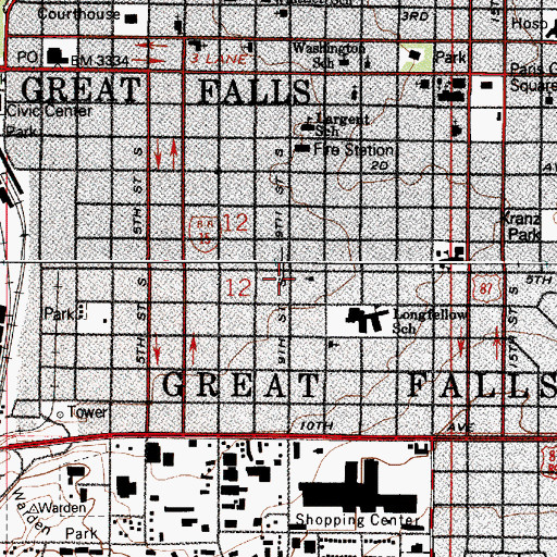 Topographic Map of Union Bethel African Methodist Episcopal Church, MT