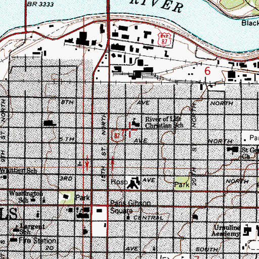 Topographic Map of River of Life Church, MT
