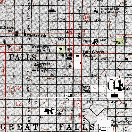 Topographic Map of Seventh Day Adventist Church, MT
