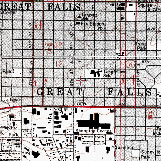 Topographic Map of Abundant Life Christian Fellowship, MT