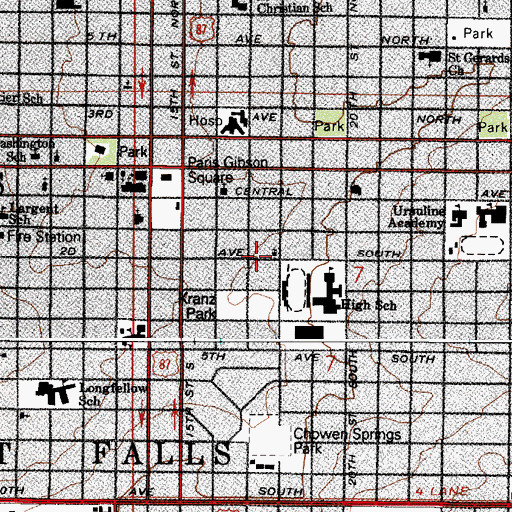 Topographic Map of First Church of the Nazarene, MT