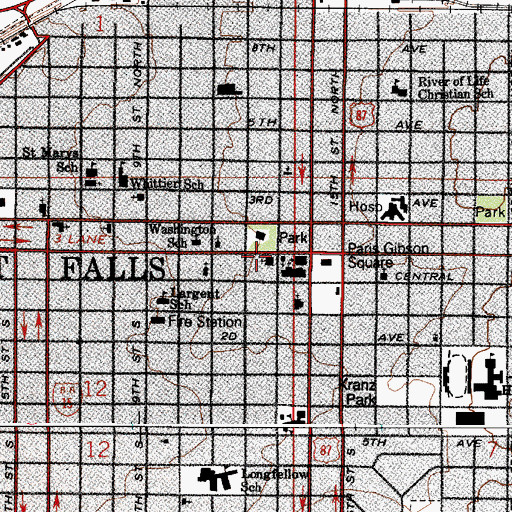 Topographic Map of Christ Lutheran Church for the Deaf, MT