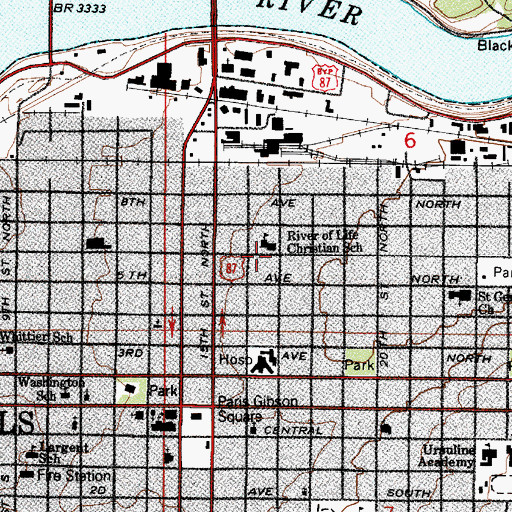 Topographic Map of Vineyard Christian Fellowship, MT