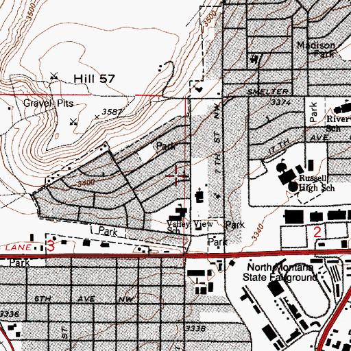 Topographic Map of Christian Life Center, MT