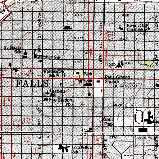 Topographic Map of First Church of Christ Scientist, MT