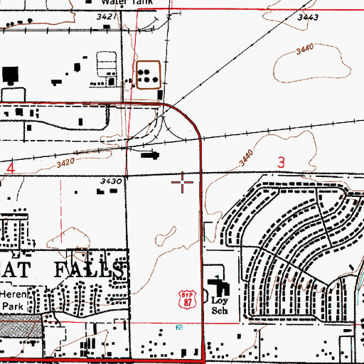 Topographic Map of Heritage Baptist Church, MT
