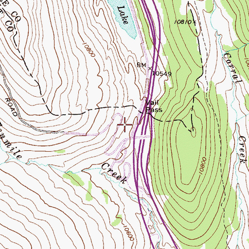 Topographic Map of Vail Pass, CO