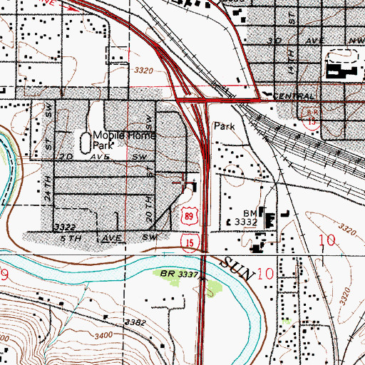 Topographic Map of Temple Baptist Church, MT