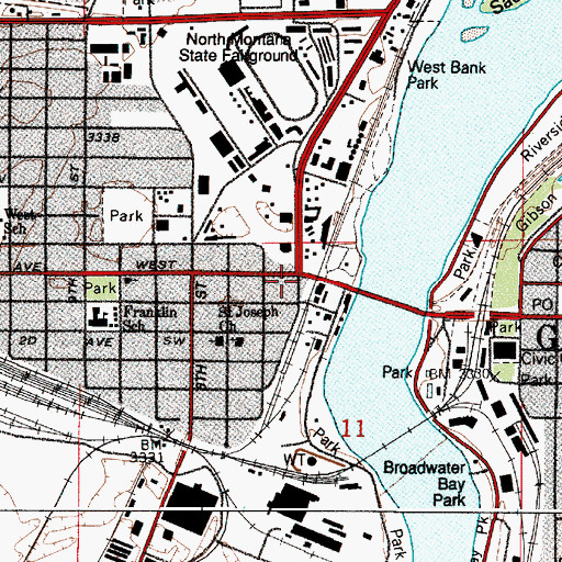 Topographic Map of Kid Russell and Monte Statue, MT