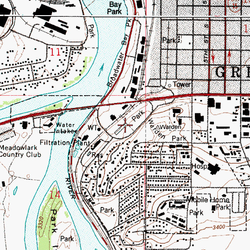 Topographic Map of Oddfellows Park, MT