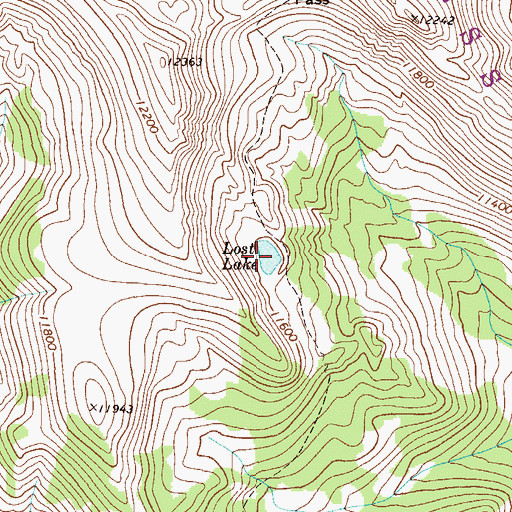 Topographic Map of Lost Lake, CO