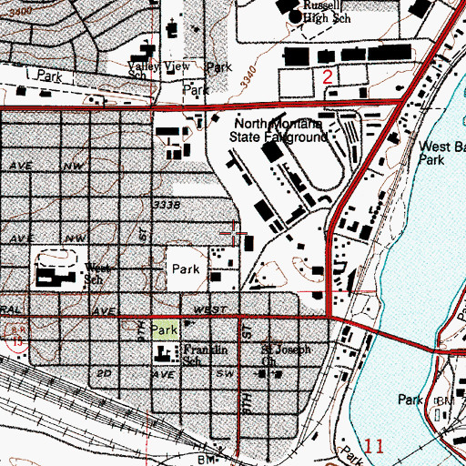 Topographic Map of Koch Agri Services Elevator, MT