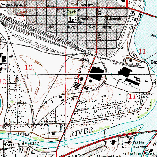 Topographic Map of Harvest States Cooperatives Elevator, MT
