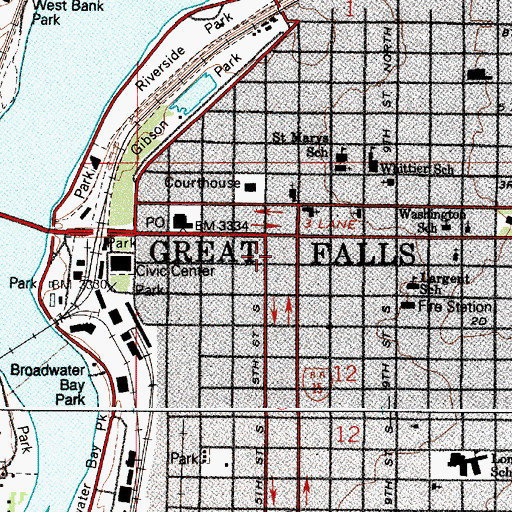 Topographic Map of General Mills Incorporated Elevator, MT