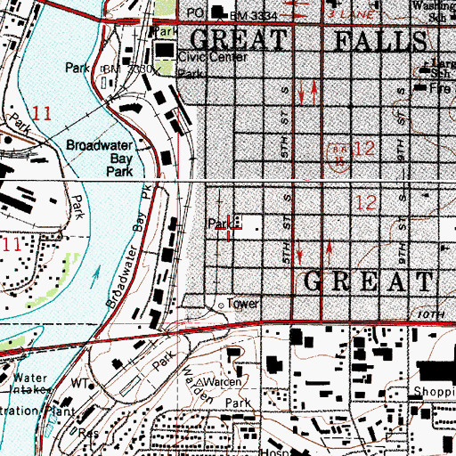 Topographic Map of Carter Park, MT