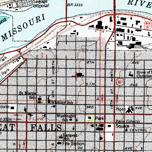 Topographic Map of Cambridge Court Park, MT