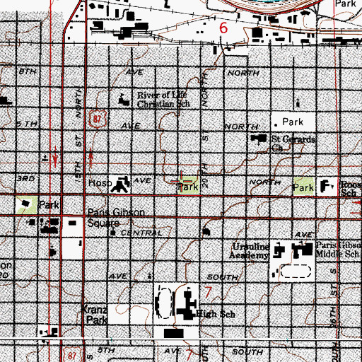 Topographic Map of Memorial Park, MT