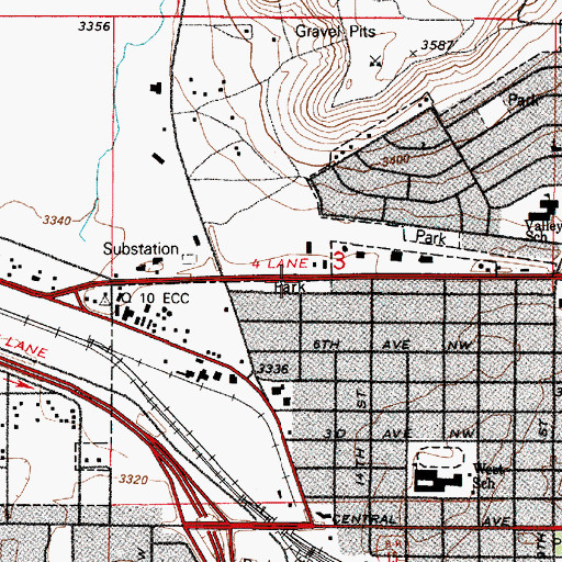 Topographic Map of Bloomingdale Park, MT