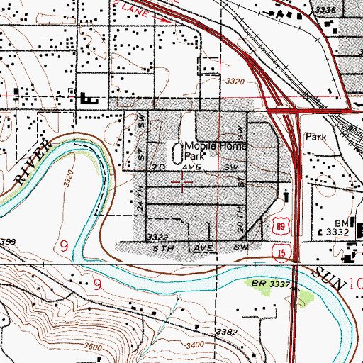 Topographic Map of Sunset Park, MT