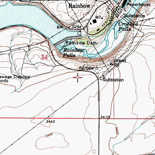 Topographic Map of Rainbow Park, MT