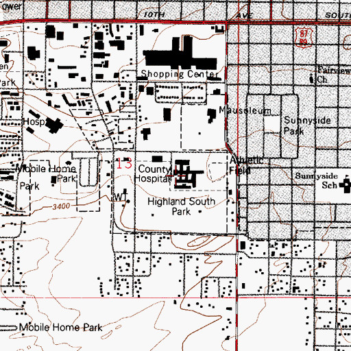 Topographic Map of Missouri River Manor, MT